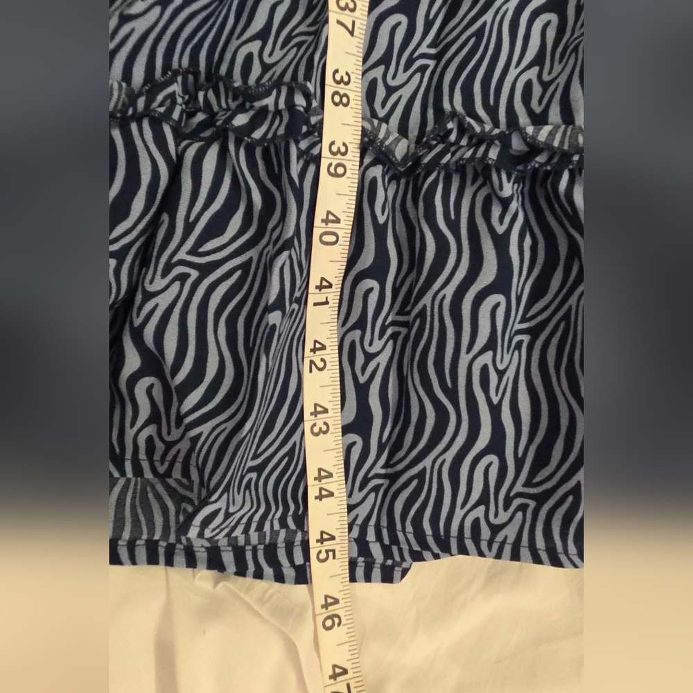 Simply Southern Smocked Long Sleeve Tiered Dress Blue Print Size Large Like New - Picture 9 of 9